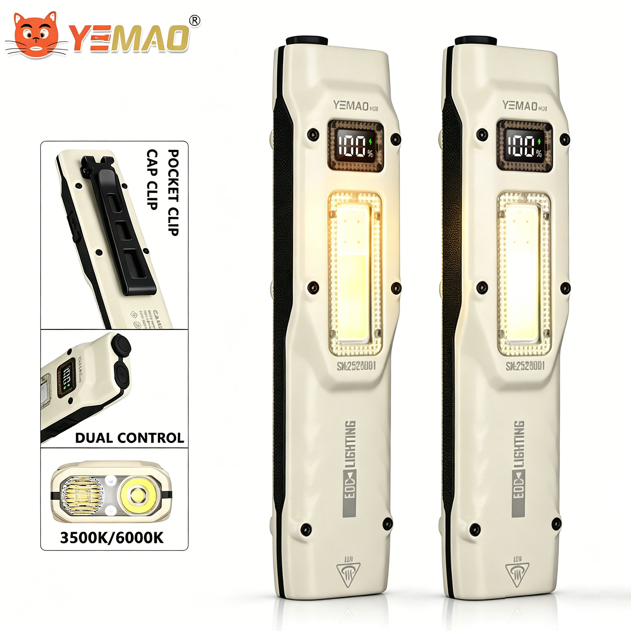 Tactical Flashlight Rechargeable - 880LM portátil YEMAO M28 Ultra-fino lanterna