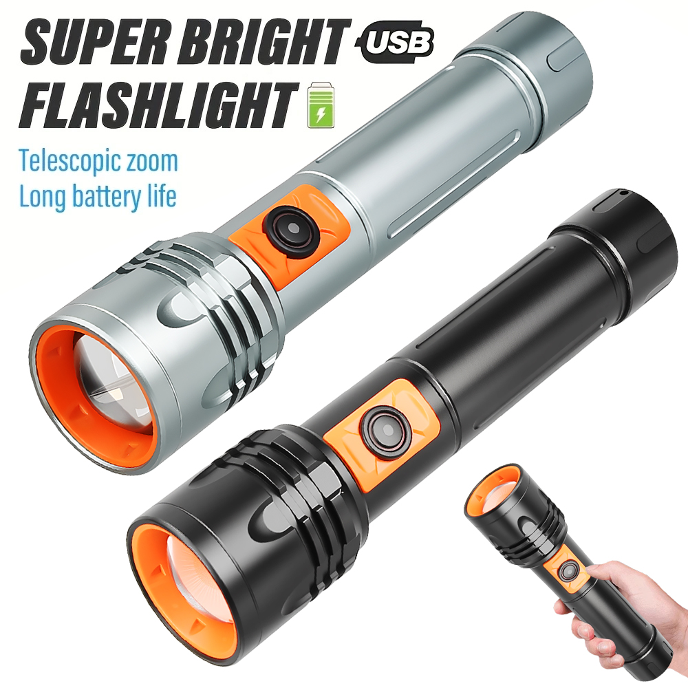 Tactical Flashlight Rechargeable - Lanterna led de alta potência, recarregável