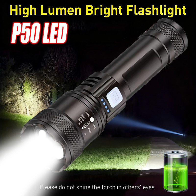 Tactical Flashlight Rechargeable - Lanterna led de alta potência, tocha