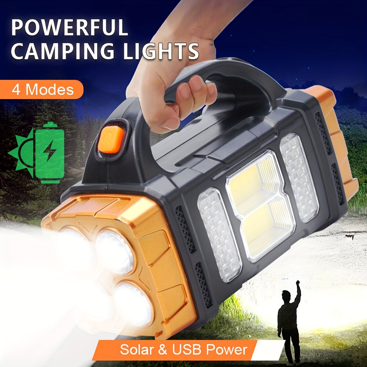 Tactical Flashlight Rechargeable - Nova Lanterna LED Solar Recarregável de