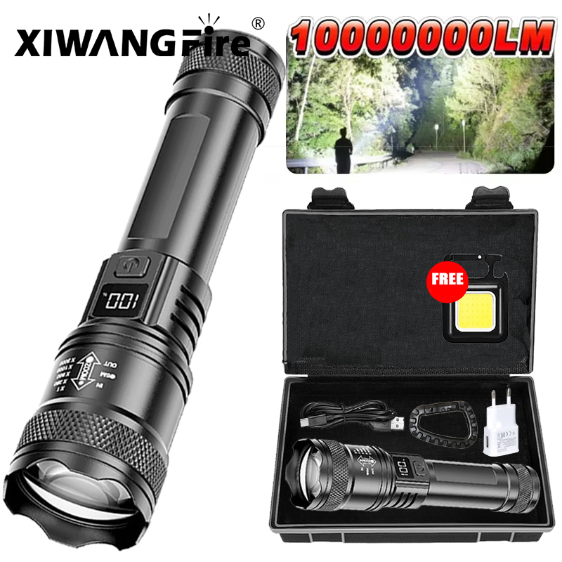Tactical Flashlight Rechargeable - Lanterna led ultra brilhante 2000lm tipo-c
