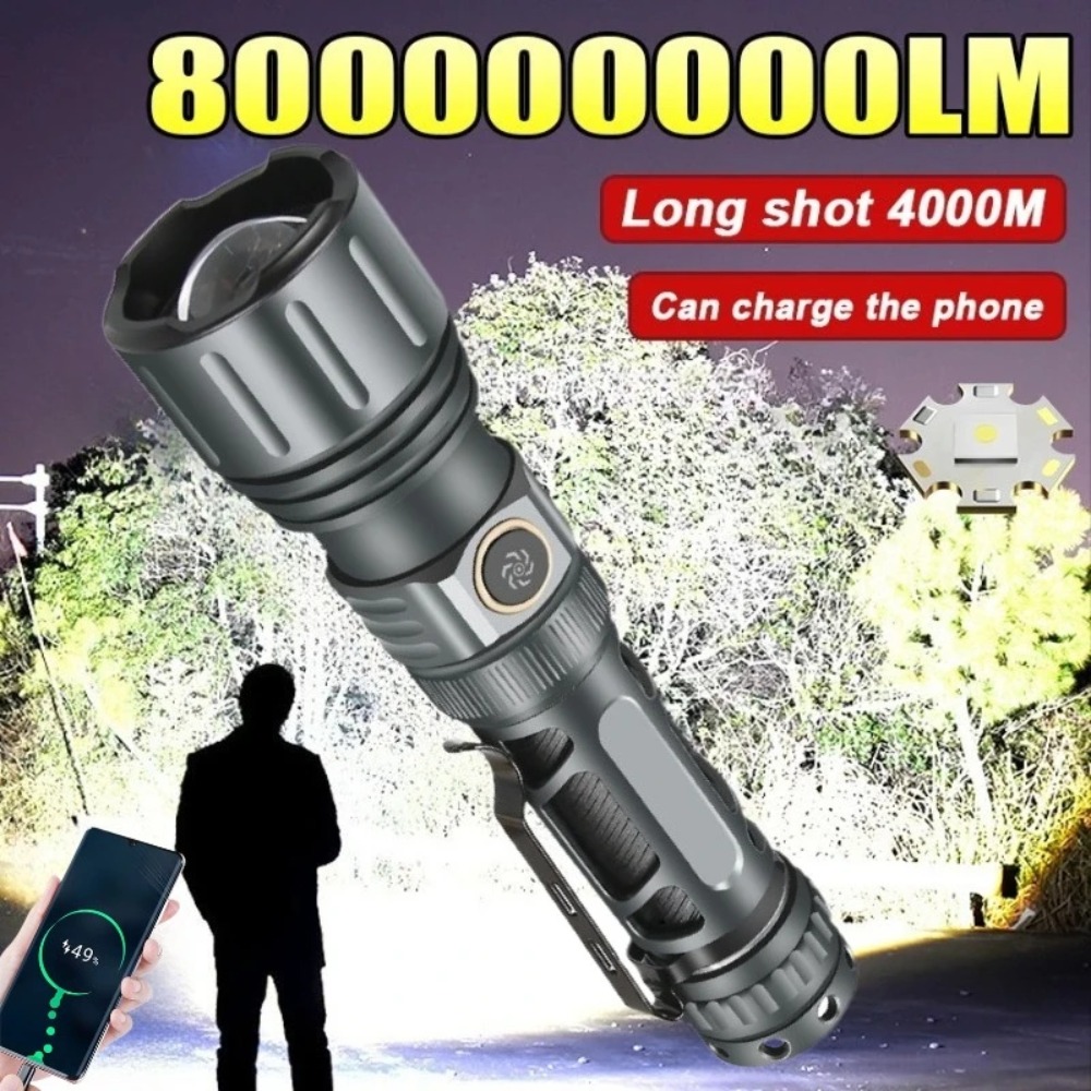 Tactical Flashlight Rechargeable - Lanterna Super Brilhante Portátil Recarregável LED
