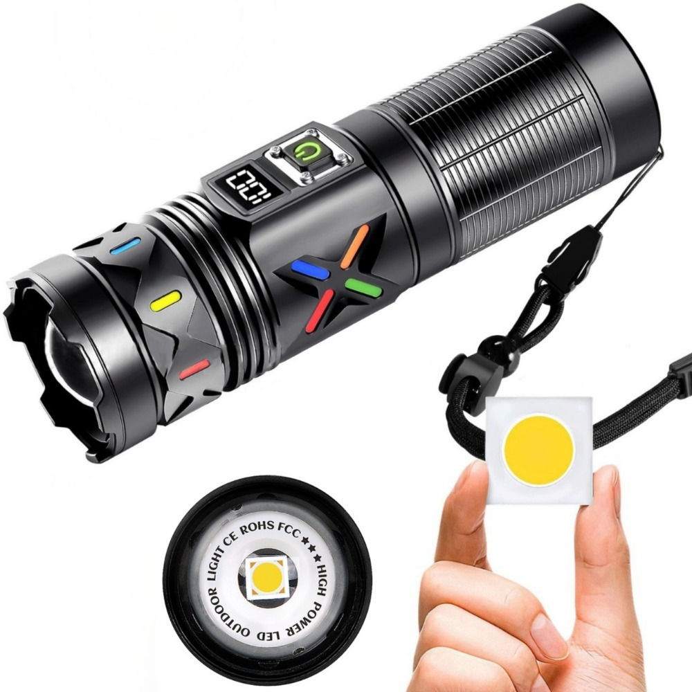 Tactical Flashlight Rechargeable - Lanterna LED de Alta Potência com