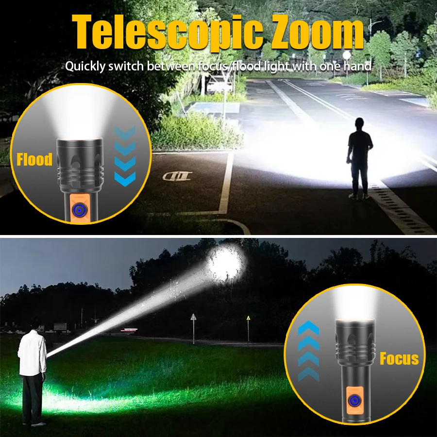 Lanterna led de alta potência, - Tactical Flashlight Rechargeable avaliação e preço