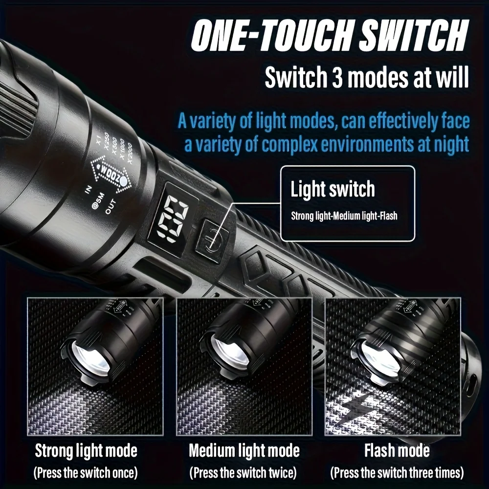 Lanterna tática led 2000lm, re - Tactical Flashlight Rechargeable avaliação e preço
