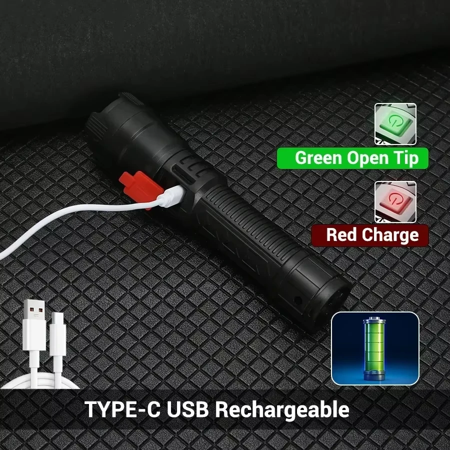 Lanterna tática led 2000lm, re - Tactical Flashlight Rechargeable avaliação e preço