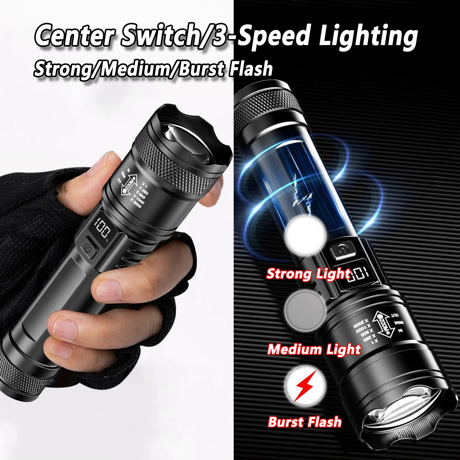 Lanterna led ultra brilhante 2 - Tactical Flashlight Rechargeable avaliação e preço