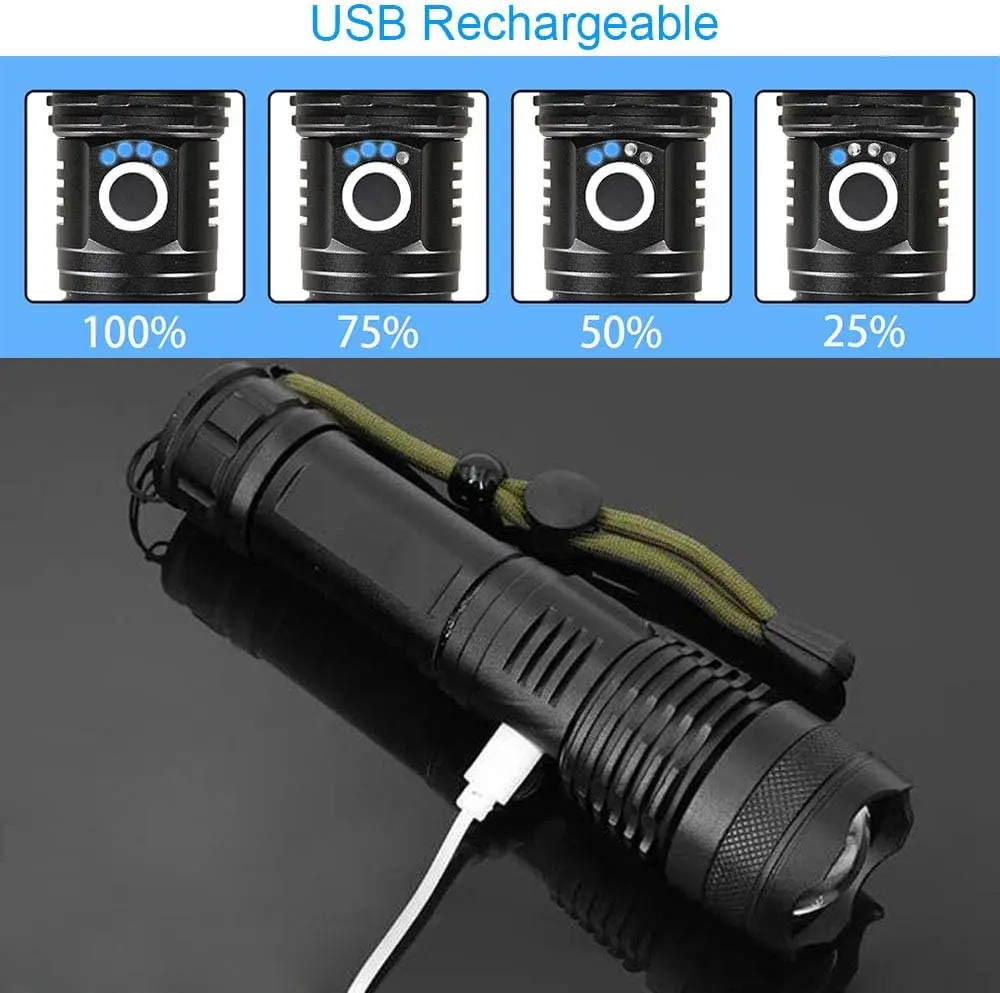 Lanterna led de alta potência  - Tactical Flashlight Rechargeable avaliação e preço